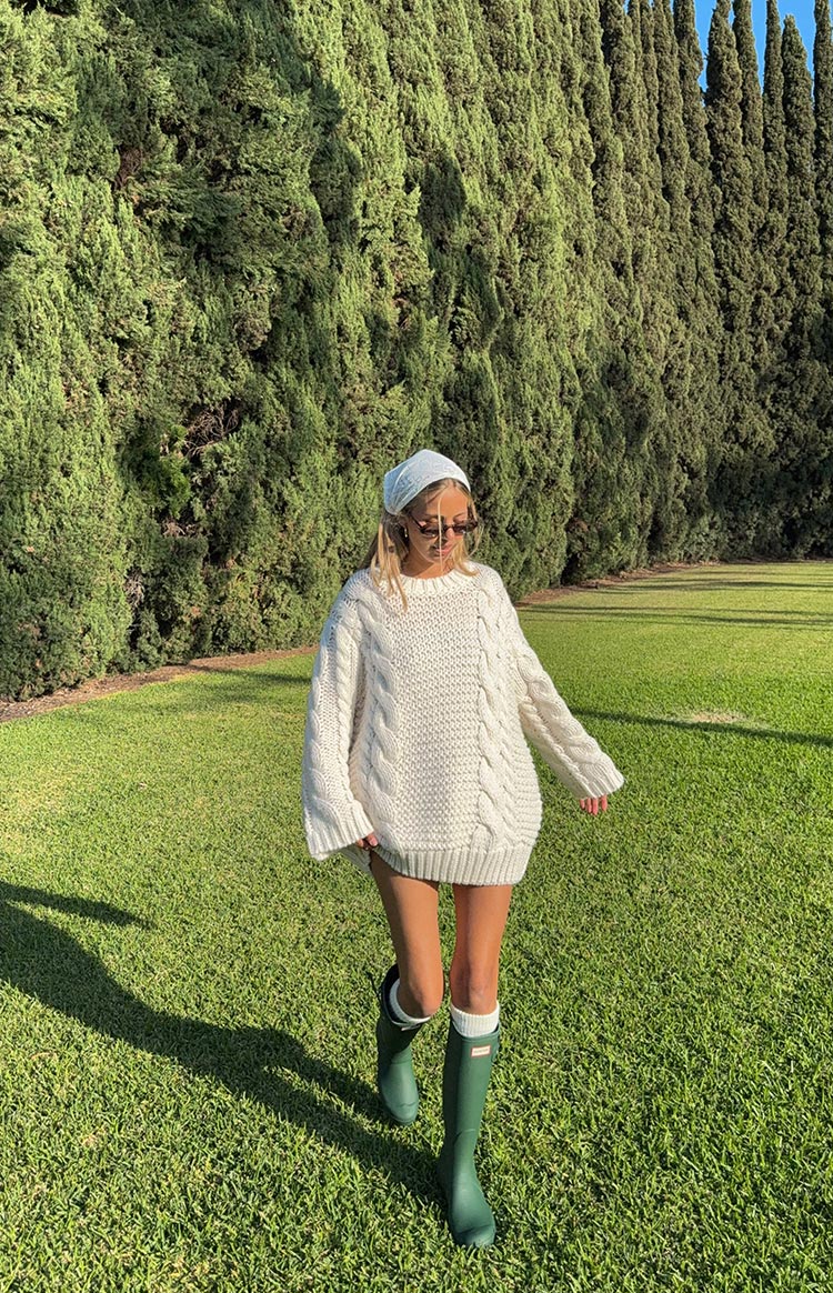 Thursdays Cream Cable Knit Sweater Dress Image