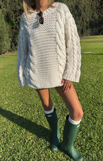 Thursdays Cream Cable Knit Sweater Dress Image