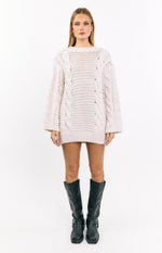 Thursdays Cream Cable Knit Sweater Dress Image