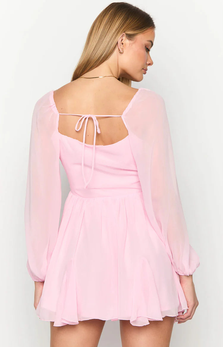 Tiffany Pink Long Sleeve Mini Dress - US 6