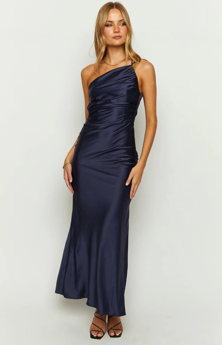 Tina Navy Formal Maxi Dress - US 8 | Beginning Boutique Exclusive Tina Navy Formal Maxi Dress - US 8 | Beginning Boutique Exclusive