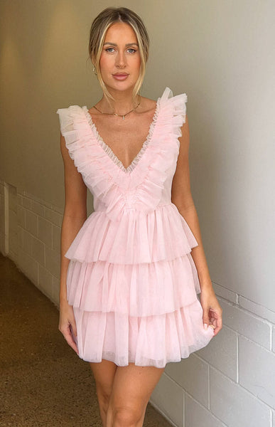 Tori Pink Tulle Mini Dress | Beginning Boutique US