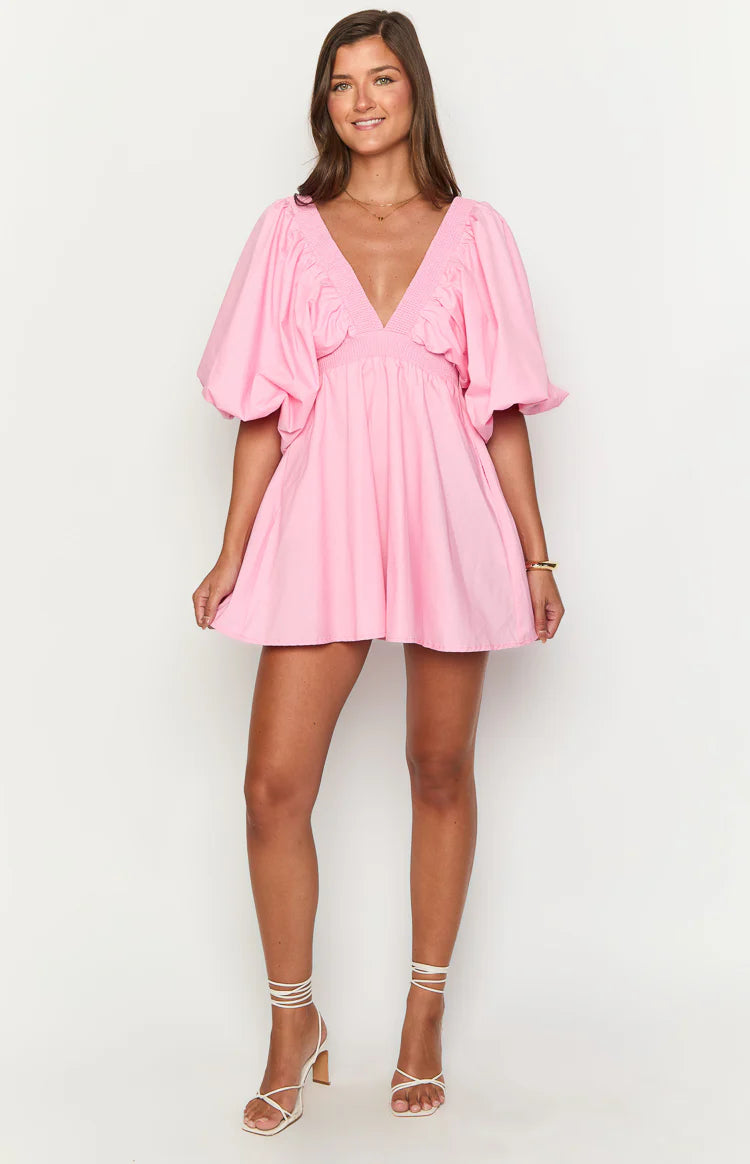 Torie Pink Short Sleeve Mini Dress - US 16