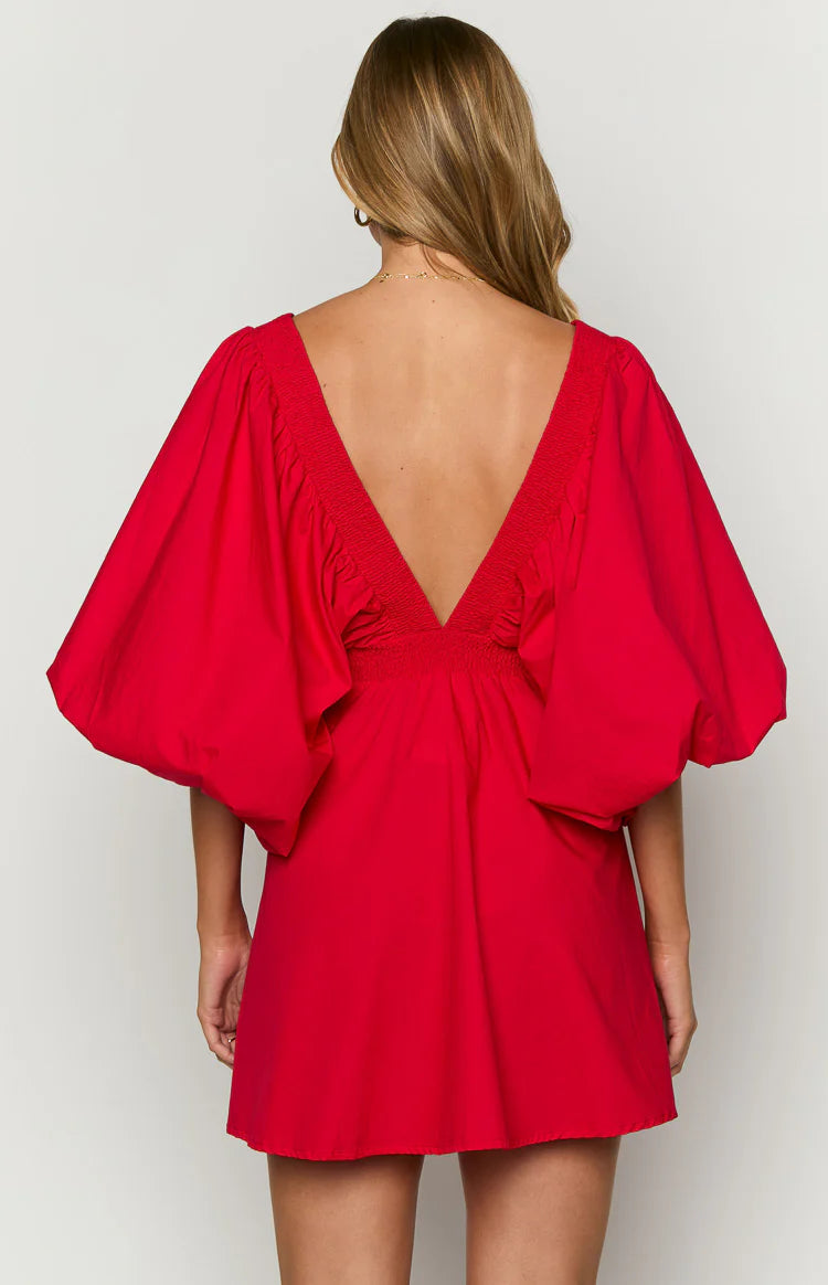 Torie Red Short Sleeve Mini Dress - US 2 | Beginning Boutique Exclusive Torie Red Short Sleeve Mini Dress - US 2 | Beginning Boutique Exclusive