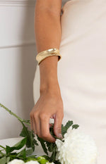 True Desire Gold Wavy Cuff Bangle (FREE over $100)