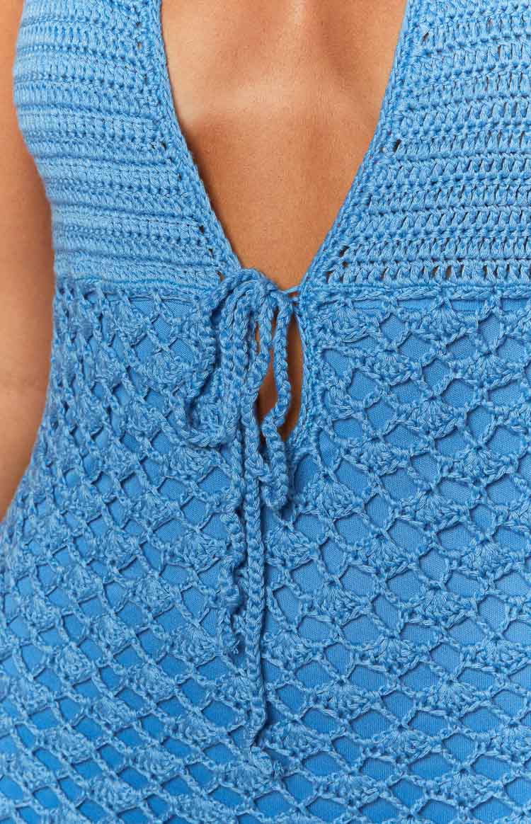 Tulip Blue Crochet Mini Dress Image