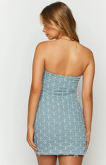 Turn It Up Denim Strapless Mini Dress