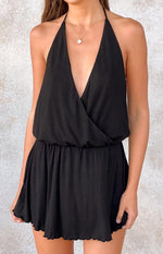 Tyler Black Halter Neck Playsuit Image