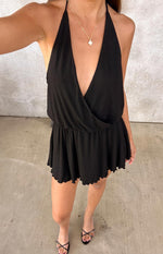 Tyler Black Halter Neck Playsuit Image