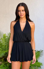 Tyler Black Halter Neck Playsuit