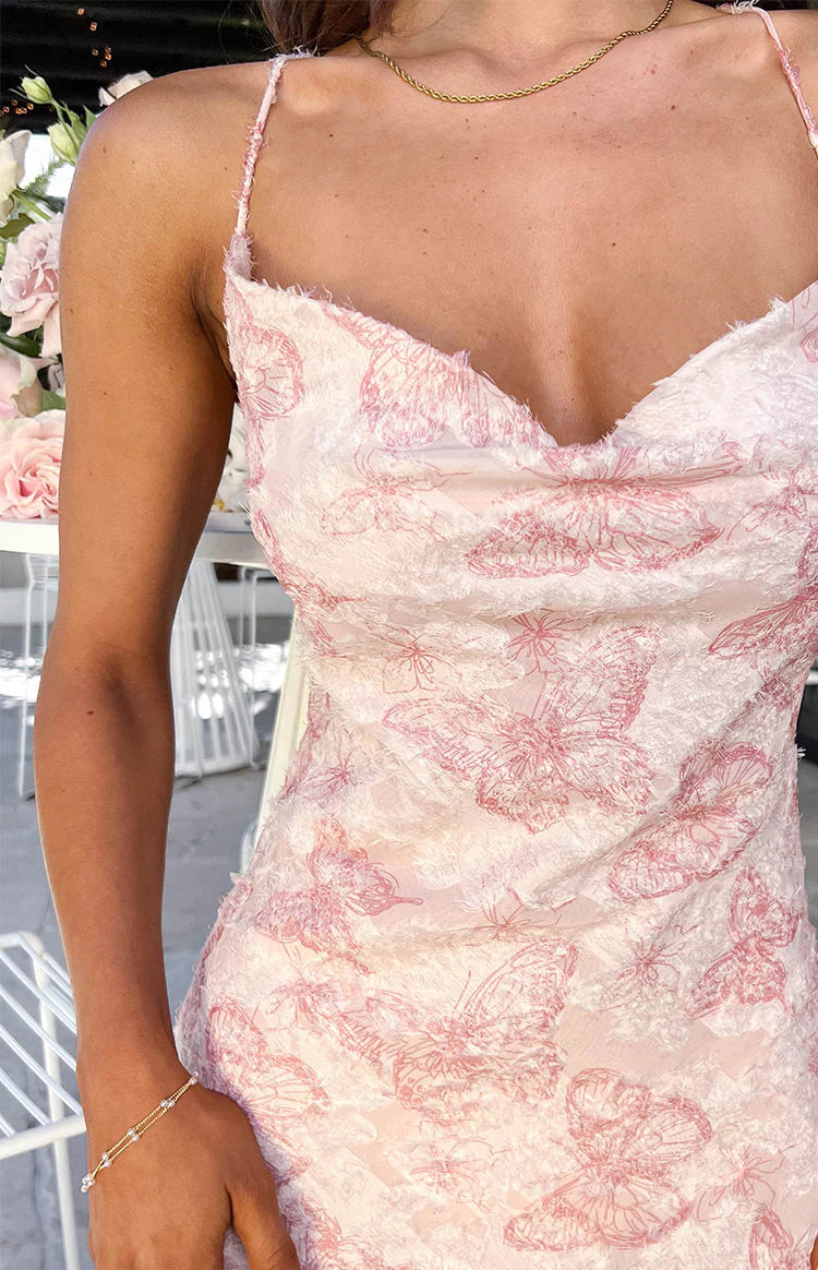 Valentina Pink Butterfly Maxi Dress - US 18 | Beginning Boutique exclusive Valentina Pink Butterfly Maxi Dress - US 18 | Beginning Boutique exclusive