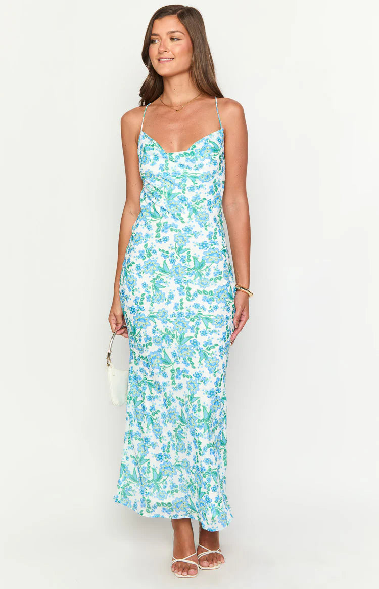 Valentina Blue Floral Maxi Dress | Beginning Boutique US 4 Valentina Blue Floral Maxi Dress | Beginning Boutique US 4