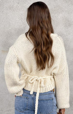 Verity Cream Knit Wrap Cardigan Image