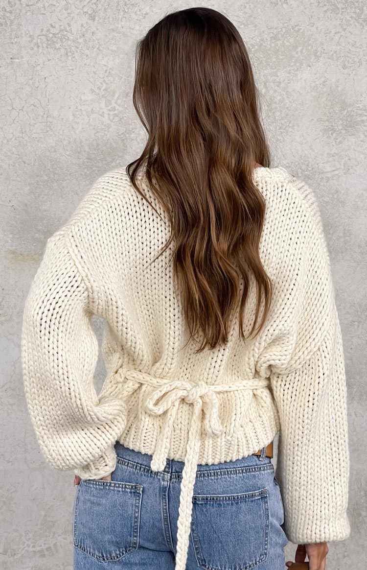 Verity Cream Knit Wrap Cardigan Image