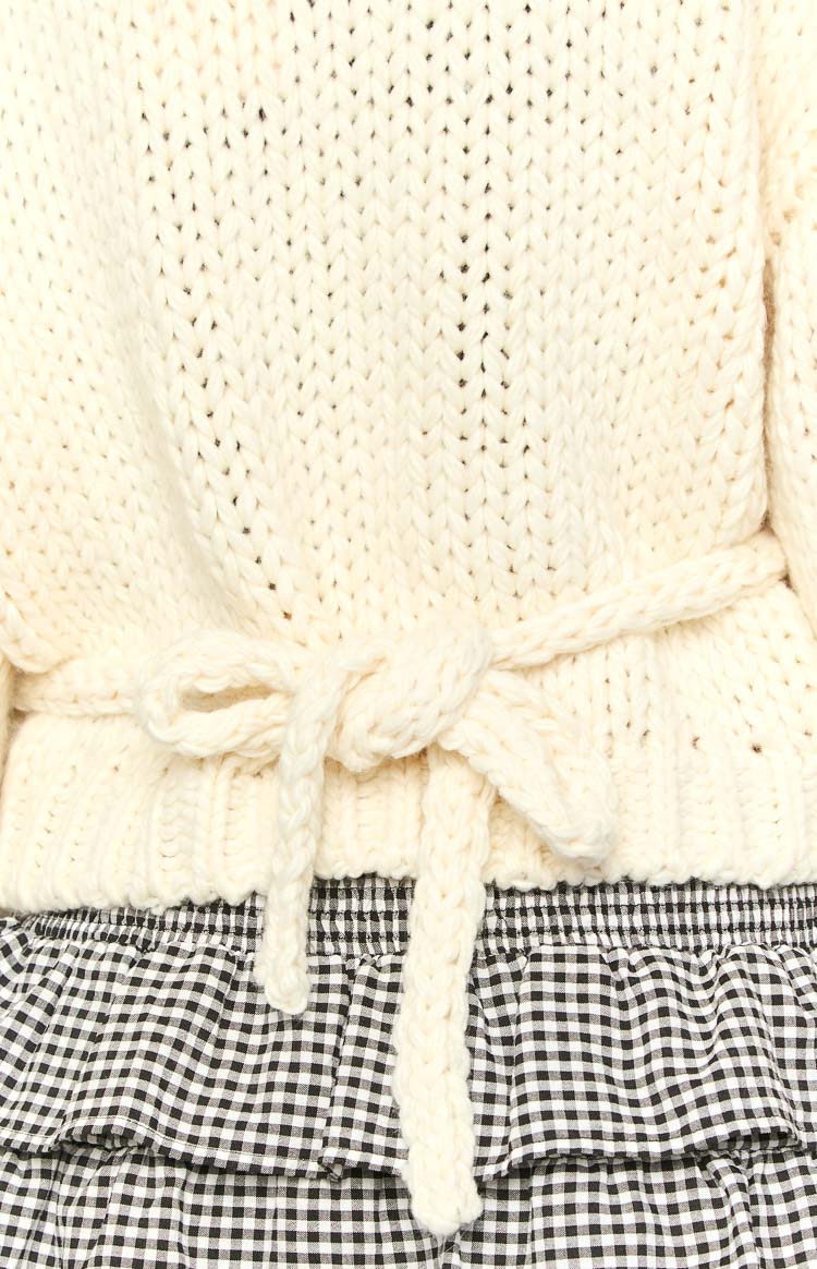 Verity Cream Knit Wrap Cardigan Image