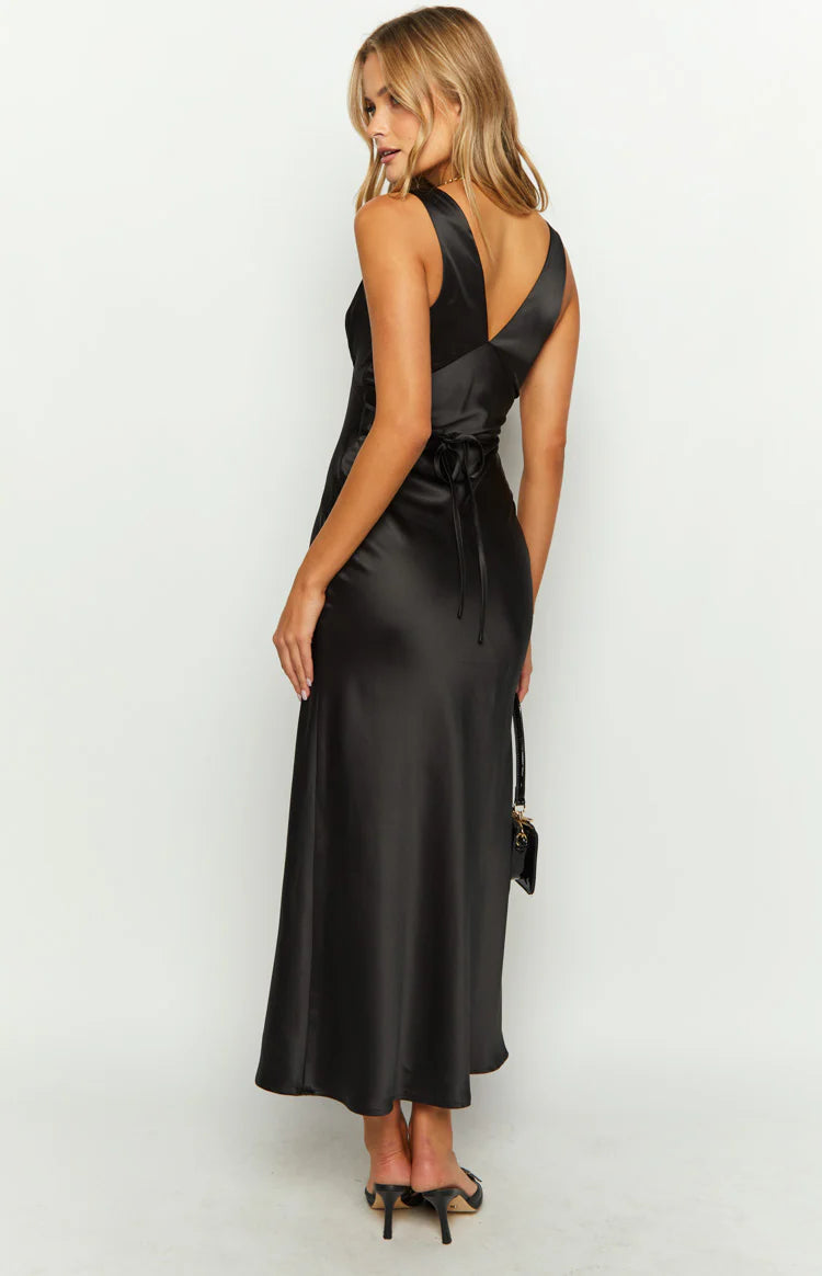 Verlaine Black Satin Maxi Dress | Beginning Boutique US 18 Verlaine Black Satin Maxi Dress | Beginning Boutique US 18