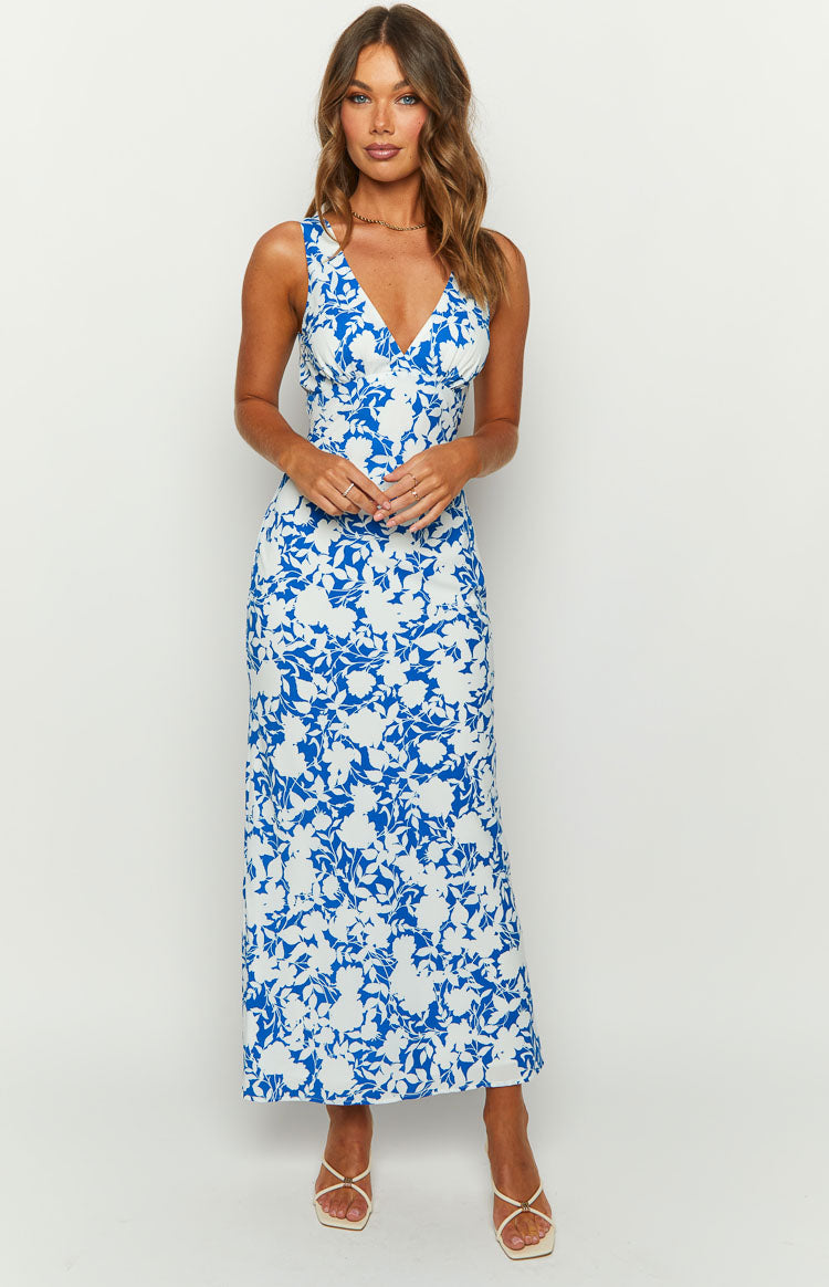 Verlaine Blue Floral Maxi Dress | Beginning Boutique US