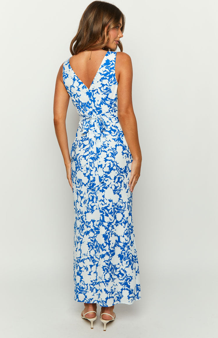 Verlaine Blue Floral Maxi Dress Image