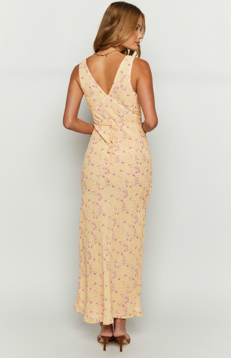 Verlaine Yellow Floral Maxi Dress | Beginning Boutique US