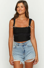 Vida Black Bow Top