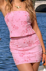 Vila Light Pink Strapless Beaded Top