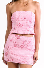 Eivissa Light Pink Beaded Mini Skirt Image