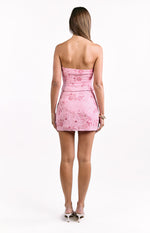 Vila Light Pink Strapless Beaded Top Image