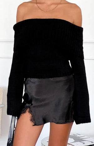 Vivian Lace Mini Skirt Black