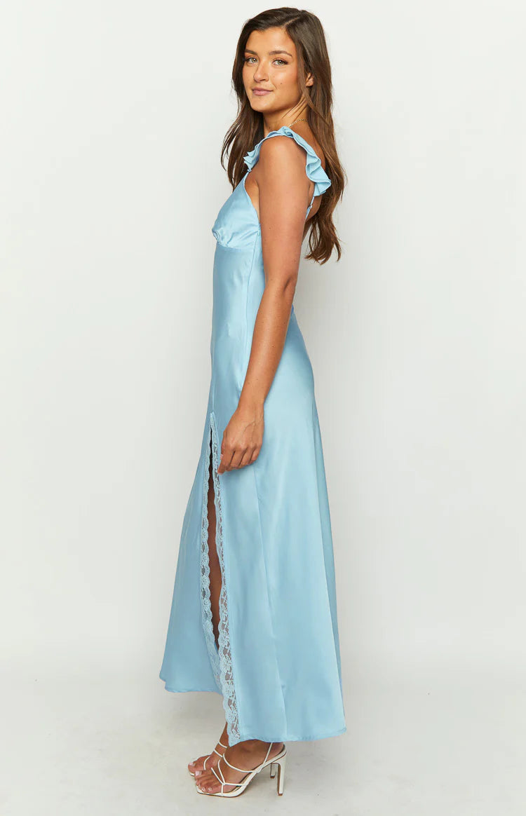 Wendy Blue Maxi Dress - US 10 | Beginning Boutique Exclusive Wendy Blue Maxi Dress - US 10 | Beginning Boutique Exclusive
