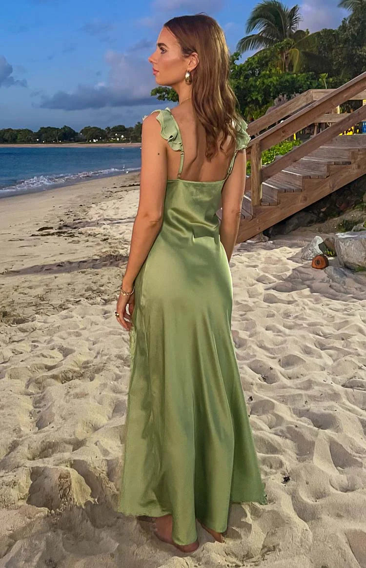 Wendy Sage Maxi Dress - US 4 | Beginning Boutique Exclusive Wendy Sage Maxi Dress - US 4 | Beginning Boutique Exclusive