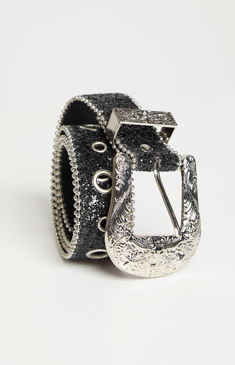 Western Black Sparkle Belt
