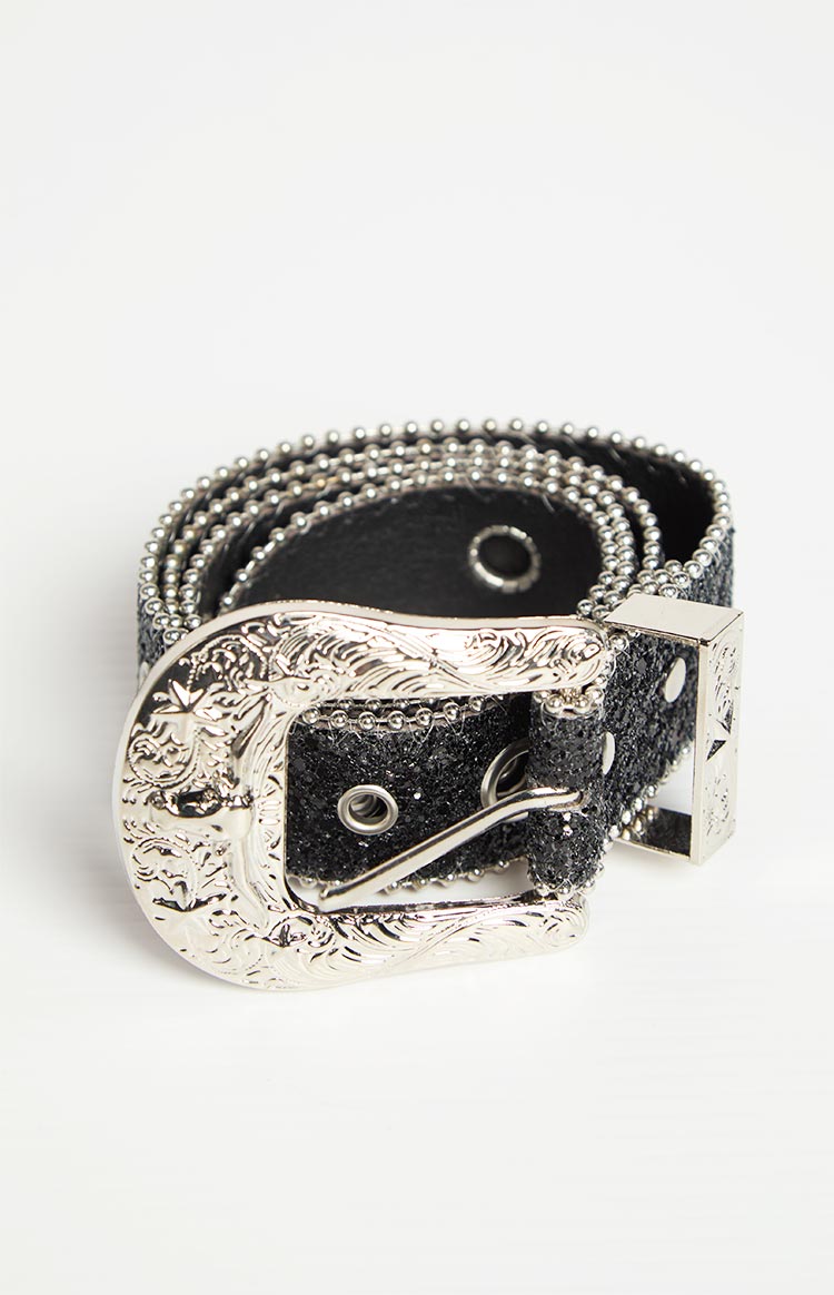 Western Black Sparkle Belt