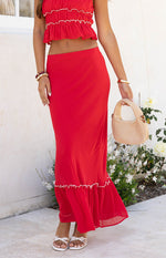 Wiatt Red Maxi Skirt Image