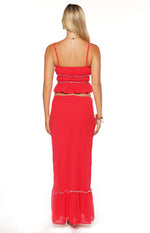 Wiatt Red Maxi Skirt Image