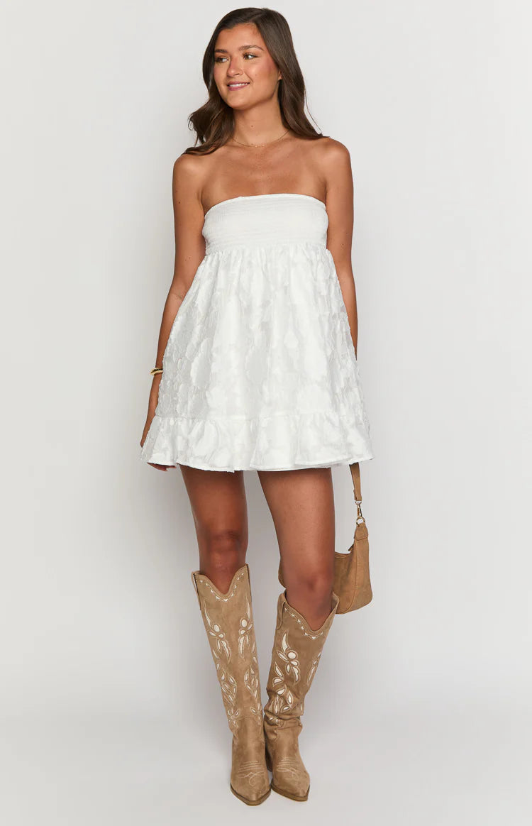 Wiley White Strapless Mini Dress - 14 | Beginning Boutique Exclusive Wiley White Strapless Mini Dress - 14 | Beginning Boutique Exclusive