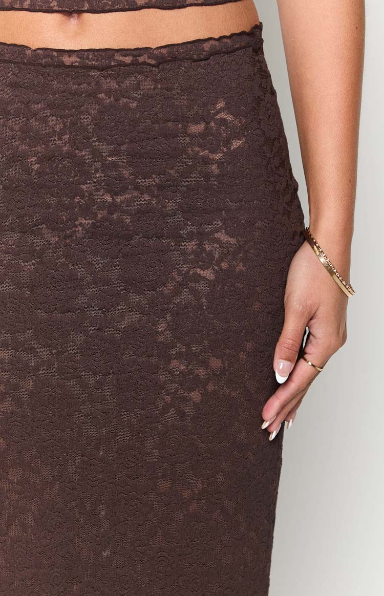 Willow Brown Lace Midi Skirt Beginning Boutique US — free download
