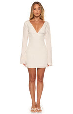 Winston White Polka Dot Long Sleeve Mini Dress