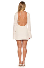 Winston White Polka Dot Long Sleeve Mini Dress Image