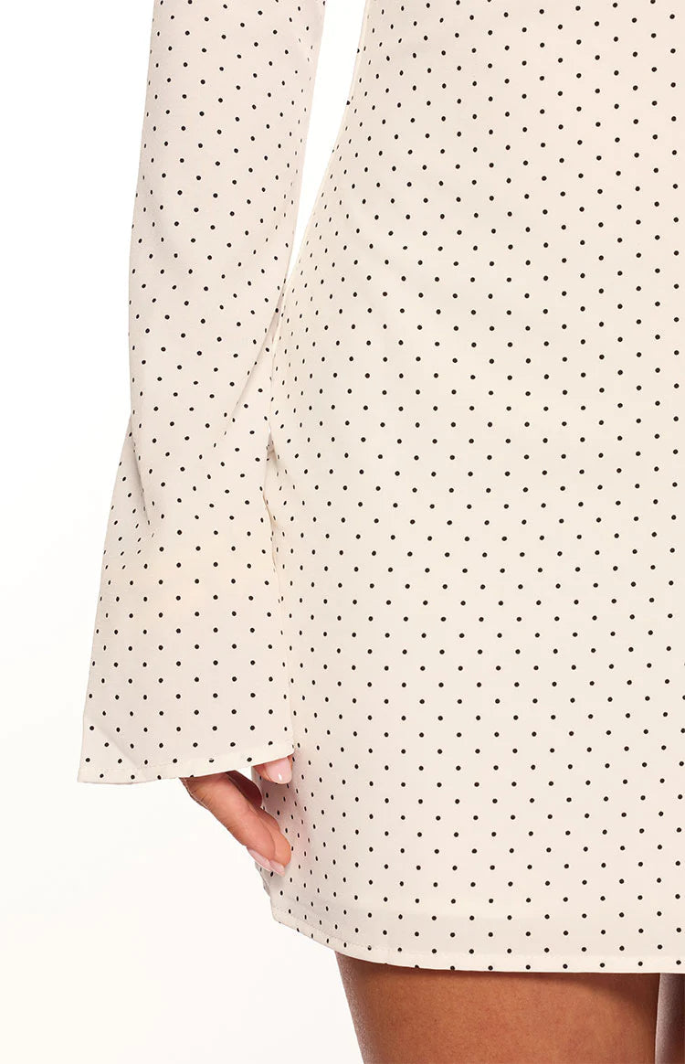 Winston White Polka Dot Long Sleeve Mini Dress - 4 | Beginning Boutique Exclusive Winston White Polka Dot Long Sleeve Mini Dress - 4 | Beginning Boutique Exclusive