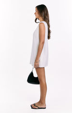 Wynn White Linen Shift Mini Dress Image