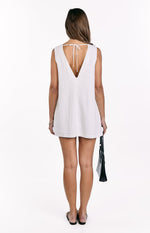 Wynn White Linen Shift Mini Dress Image