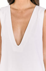 Wynn White Linen Shift Mini Dress Image