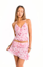 Xhena Pink Sequin Mini Skirt Image