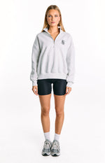 Yazmin Grey Marl Quarter Zip Jumper Image