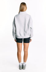 Yazmin Grey Marl Quarter Zip Jumper Image
