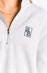 Yazmin Grey Marl Quarter Zip Jumper