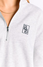 Yazmin Grey Marl Quarter Zip Jumper Image