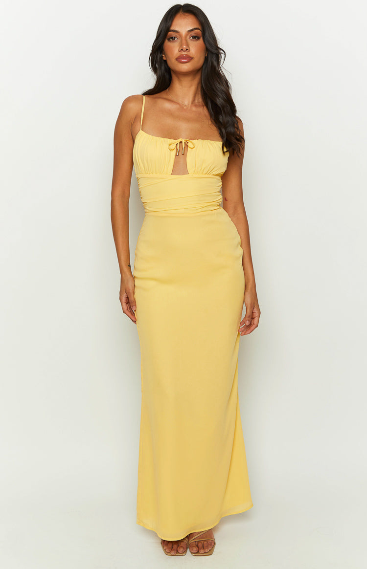 Yitra Yellow Chiffon Maxi Dress – Beginning Boutique US
