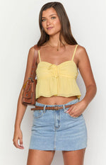 Zyra Yellow Crop Top