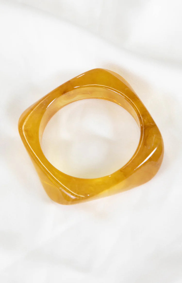 Zantie Yellow Resin Square Bangle